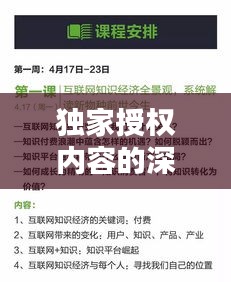 独家授权内容的深度解析与实际应用探索